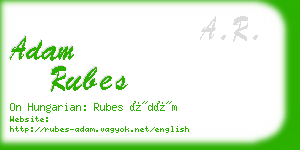 adam rubes business card